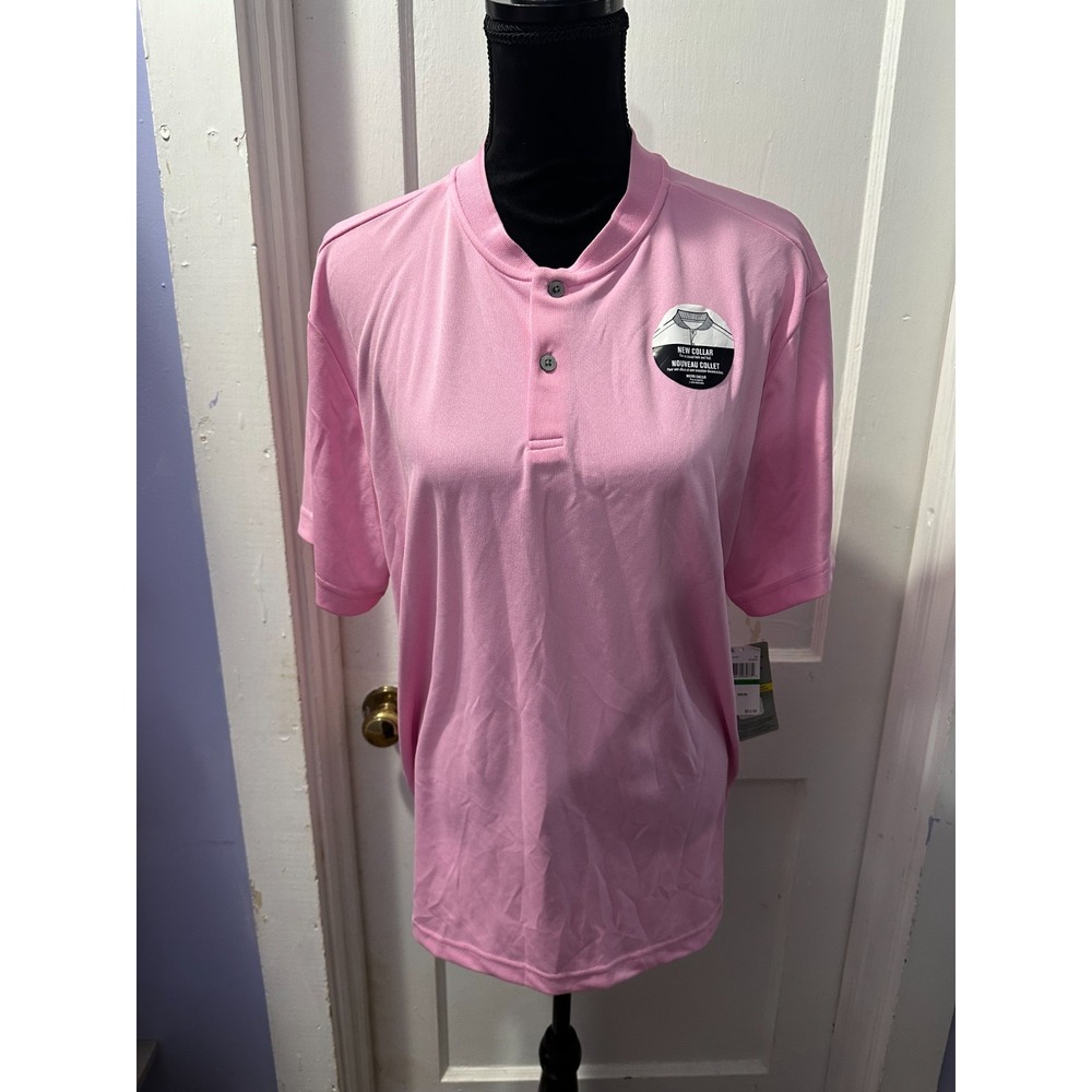 PGA Tour Pink Moisture Wicking Short Sleeve Golf Tee‎ in L NWT